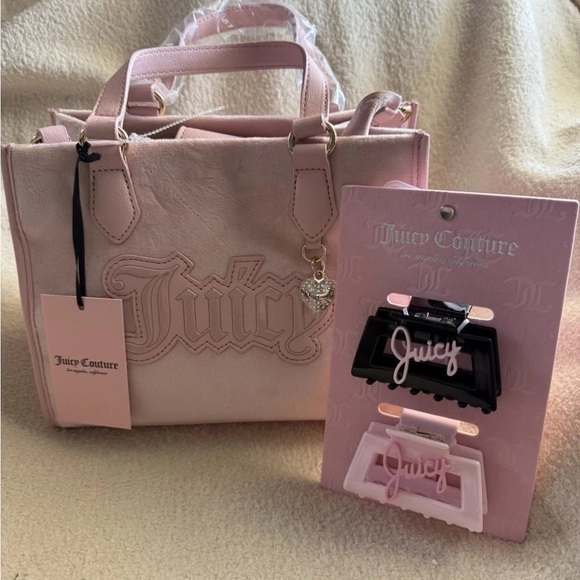 JUICY COUTURE PINK DIAMOND PINK UPGRADE U MINI TOTE So Soft W Free Gift - Picture 1 of 16